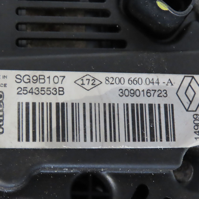 Alternateur occasion DACIA SANDERO I Phase 1 06-2008->10-2012 1.2 16v 75ch 231001107R 7