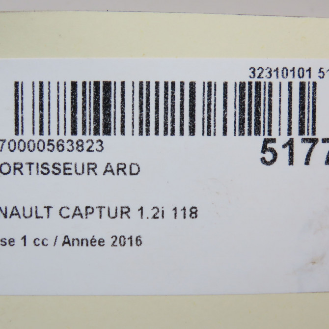 Amortisseur arrière droit occasion RENAULT CAPTUR Phase 1 02-2013->... 1.2i 118 16V 562107338R 5