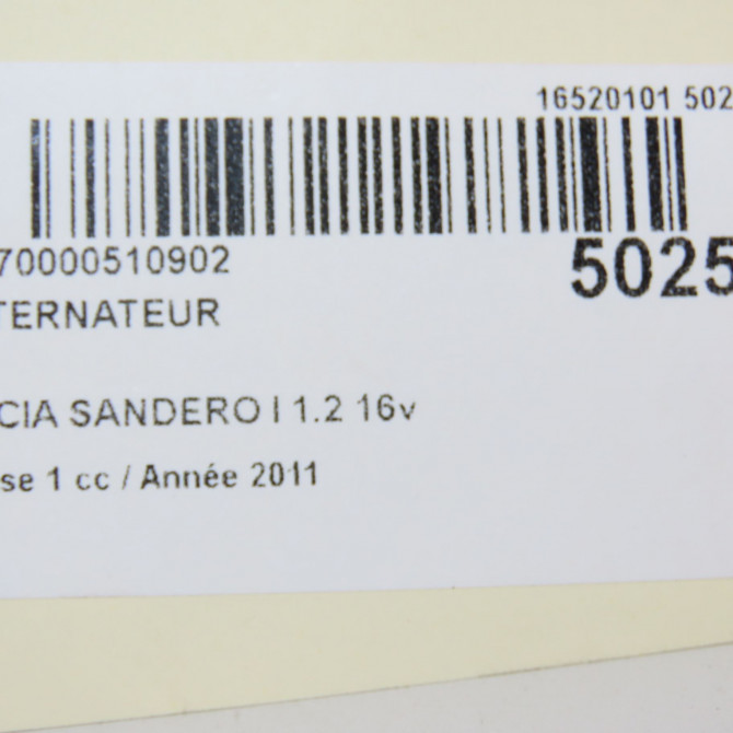 Alternateur occasion DACIA SANDERO I Phase 1 06-2008->10-2012 1.2 16v 75ch 231001107R 8