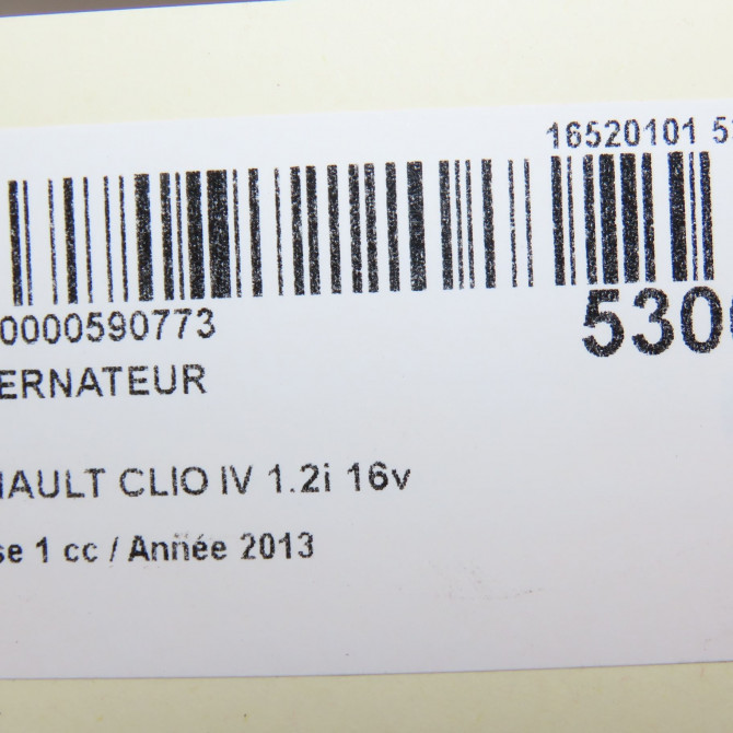 Alternateur occasion RENAULT CLIO IV Phase 1 07-2012->... 1.2i 16v 75ch 231001107R 8