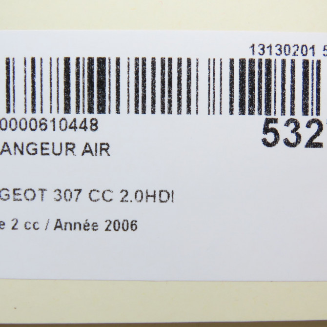 Echangeur air occasion PEUGEOT 307 CC Phase 2 06-2005->06-2008 2.0HDI 136ch 384G4 5