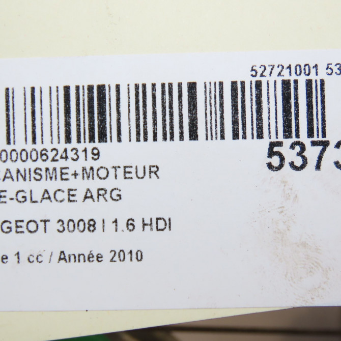 Mecanisme+moteur leve-glace arg occasion PEUGEOT 3008 I Phase 1 04-2009->12-2013 1.6 HDI 110ch 8