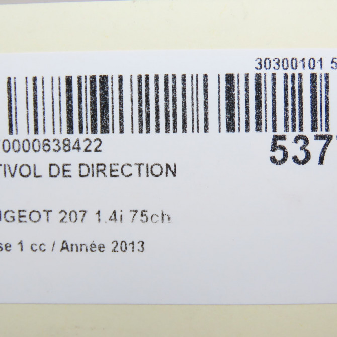 Antivol de direction occasion PEUGEOT 207 Phase 1 04-2006->06-2013 1.4i 75ch 5