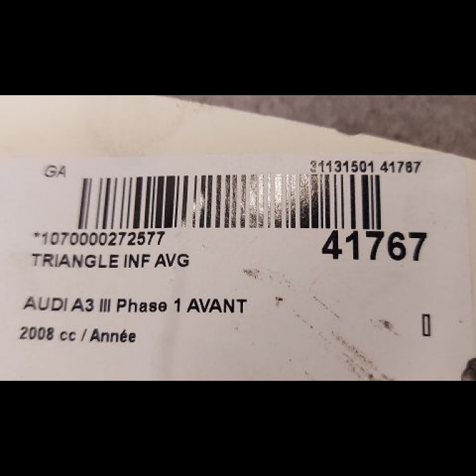 Triangle inf avg occasion AUDI A3 III Phase 1 AVANT 05-2008->10-2011 1K0407151AC 2