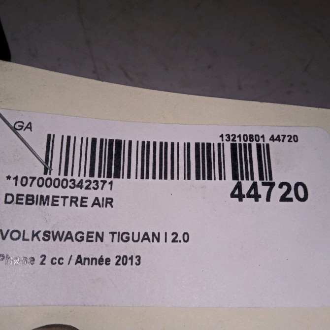 Debimetre air occasion VOLKSWAGEN TIGUAN I TIGUAN I Phase 2 2011-04-01->2016-12-31 2.0 TDI 140ch 3L906461A 3