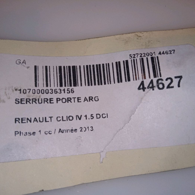 Serrure porte arg occasion RENAULT CLIO IV Phase 1 07-2012->... 1.5 DCI 90ch 825015591R 4