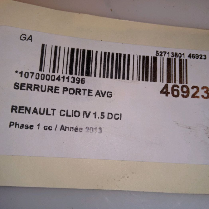 Serrure porte avg occasion RENAULT CLIO IV Phase 1 07-2012->... 1.5 DCI 90ch 805011929R 6