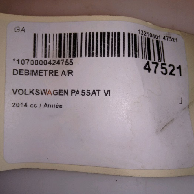 Debimetre air occasion VOLKSWAGEN PASSAT VI Phase 1 BREAK 10-2010->04-2015 3L906461A 5