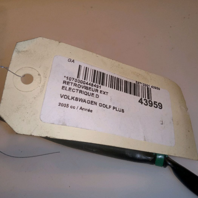 Retroviseur exterieur electrique droit occasion VOLKSWAGEN GOLF PLUS Phase 1 03-2005->03-2009 5M1857508AS9B9 5