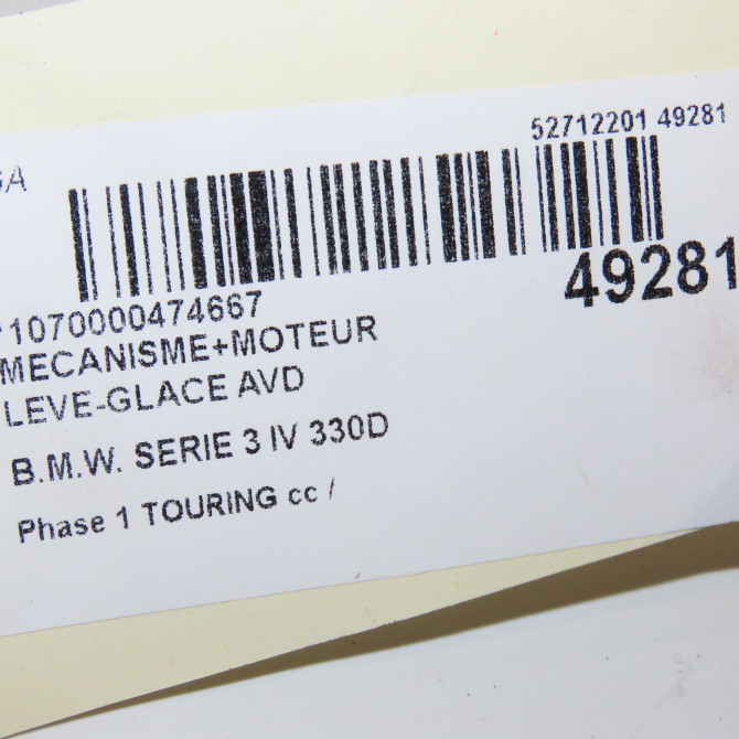 Mecanisme + moteur lève-glace avant droit occasion B.M.W. SERIE 3 IV Phase 1 04-1995->04-1999 330D 183ch 51337020660 6