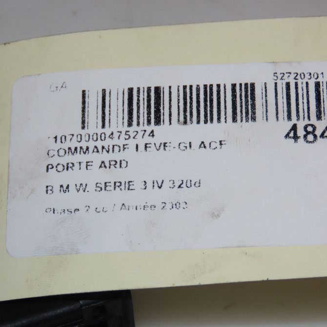 Commande leve-glace porte arrière droite occasion B.M.W. SERIE 3 IV Phase 2 09-2001->03-2005 320d 61316902174 4