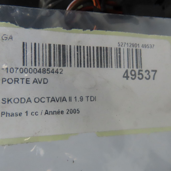 Porte avant droite occasion SKODA OCTAVIA II Phase 1 06-2004->10-2008 1.9 TDI 105ch 1Z0831056 7