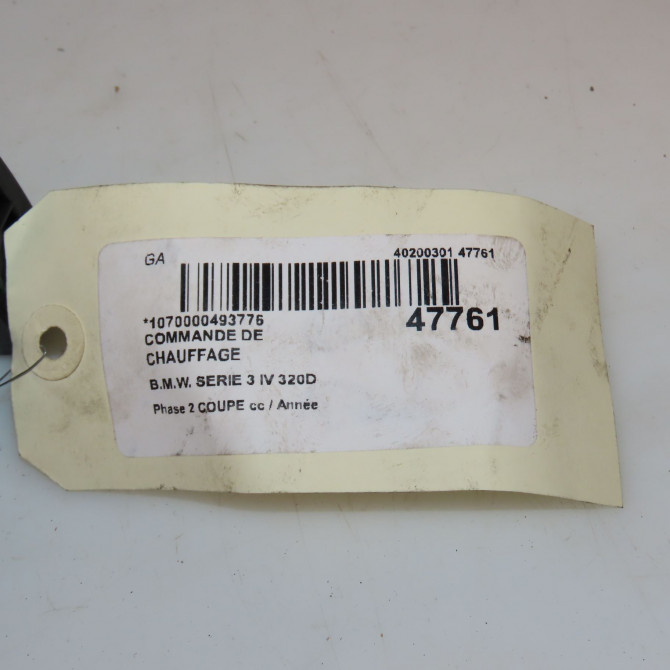 Commande de chauffage occasion B.M.W. SERIE 3 IV Phase 1 04-1995->04-1999 320D 150ch 64116956319 4