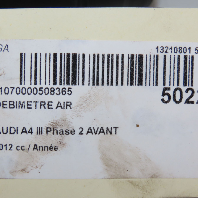Debimetre air occasion AUDI A4 III Phase 2 AVANT 10-2011->03-2016 3L906461A 7