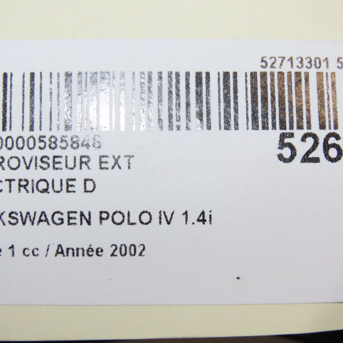 Retroviseur exterieur electrique droit occasion VOLKSWAGEN POLO IV Phase 1 01-2002->05-2005 1.4i 75ch 6Q1857508G01C 6