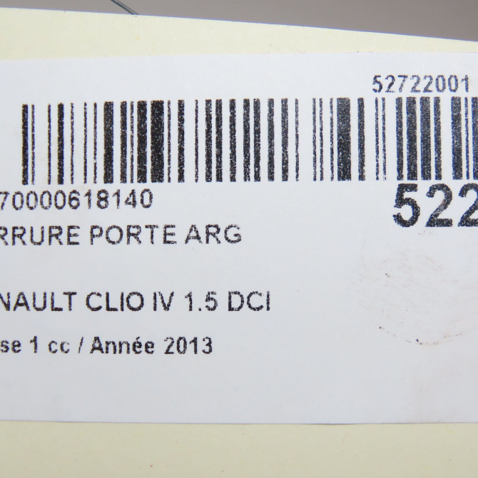 Serrure porte arg occasion RENAULT CLIO IV Phase 1 07-2012->... 1.5 DCI 90ch 825015591R 8