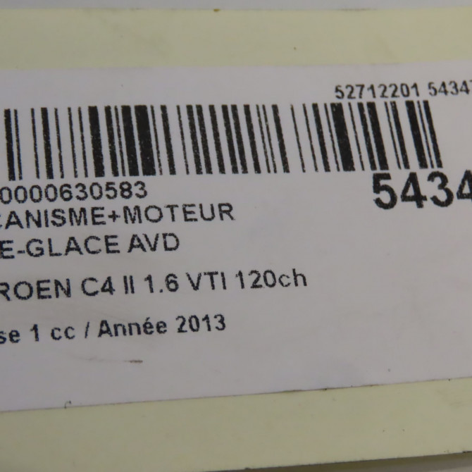 Mecanisme + moteur lève-glace avant droit occasion CITROEN C4 II Phase 1 10-2010->01-2015 1.6 VTI 120ch 9802531780 6