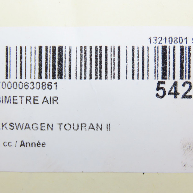 Debimetre air occasion VOLKSWAGEN TOURAN II Phase 1 09-2010->12-2015 3L906461A 7