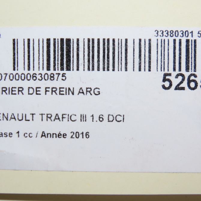 Etrier de frein arrière gauche occasion RENAULT TRAFIC III Phase 1 06-2014->... 1.6 DCI 145ch 7701056166 6