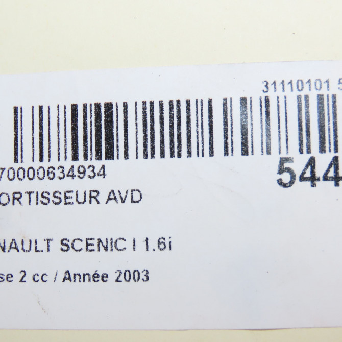 Amortisseur avant droit occasion RENAULT SCENIC I Phase 2 08-1999->06-2003 1.6i 107ch 543024308R 7