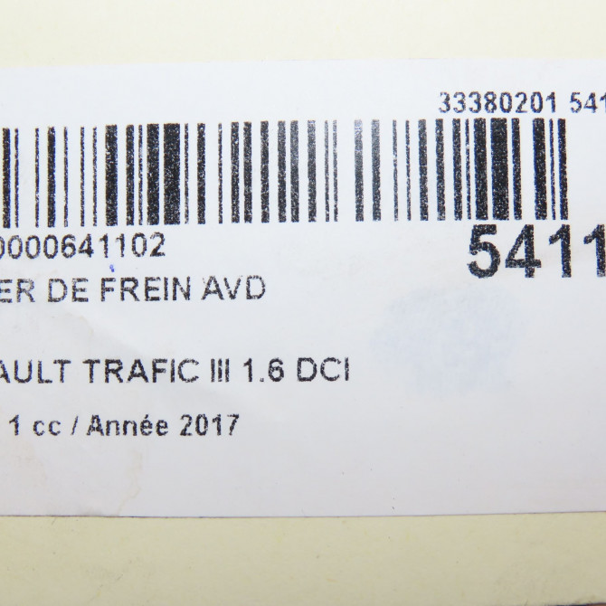 Etrier de frein avant droit occasion RENAULT TRAFIC III Phase 1 06-2014->... 1.6 DCI 120ch 410013477R 6
