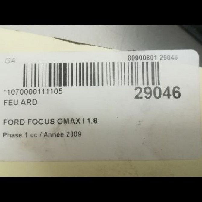 Feu arrière droit occasion FORD FOCUS CMAX I Phase 1 09-2003->03-2007 1.8 TDCI 1619507 3