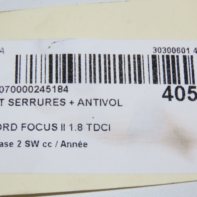 Kit serrures + antivol occasion FORD FOCUS II Phase 1 04-1995->04-1999 1.8 TDCI 115ch 5127035 5