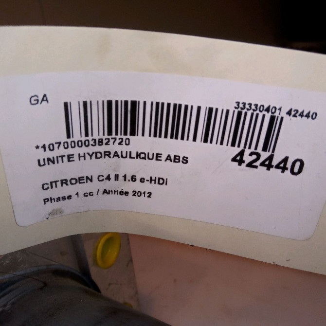 Unité hydraulique ABS occasion CITROEN C4 II Phase 1 10-2010->01-2015 1.6 e-HDi 110ch 1606919380 5