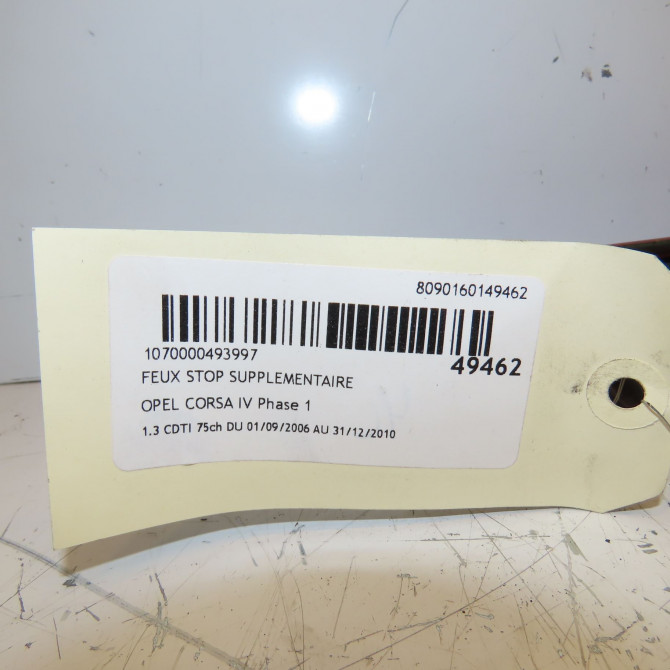 Feux stop supplementaire occasion OPEL CORSA IV Phase 1 09-2006->12-2010 1.3 CDTI 75ch 13188045 4