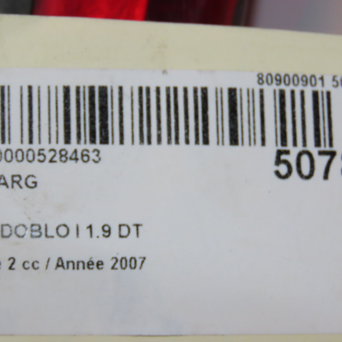 Feu arrière gauche occasion FIAT DOBLO I Phase 2 01-2006->12-2009 1.9 DT MULTijet 51755145 6