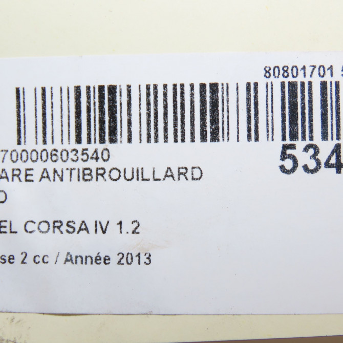 Phare antibrouillard avant droit occasion OPEL CORSA IV Phase 2 01-2011->03-2015 1.2 TWINPORT 85ch 13253626 6