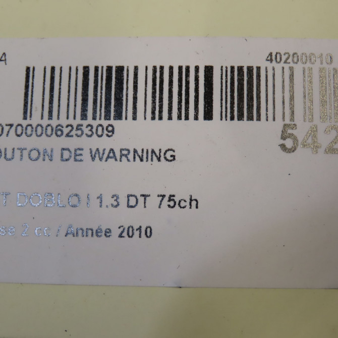 Bouton de warning occasion FIAT DOBLO I Phase 2 01-2006->12-2009 1.3 DT 75ch 735419861 5