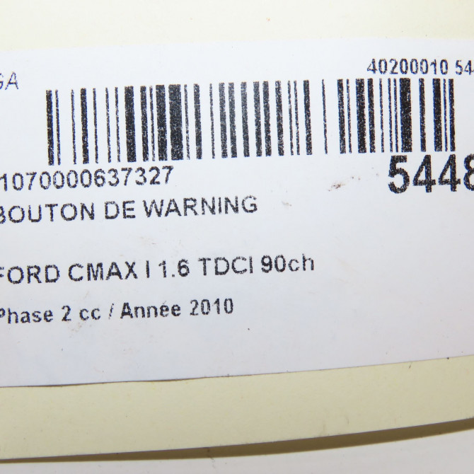 Bouton de warning occasion FORD CMAX I Phase 2 03-2007->09-2010 1.6 TDCI 90ch 1589133 5