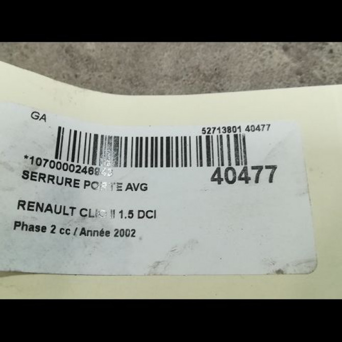 Serrure porte avg occasion RENAULT CLIO II Phase 2 06-2001->07-2006 1.5 DCI 65ch 7700434604 3