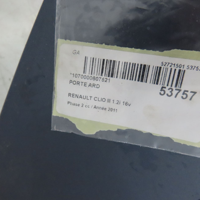 Porte arrière droite occasion RENAULT CLIO III Phase 2 03-2009->12-2014 1.2i 16v 75ch 7751476192 5