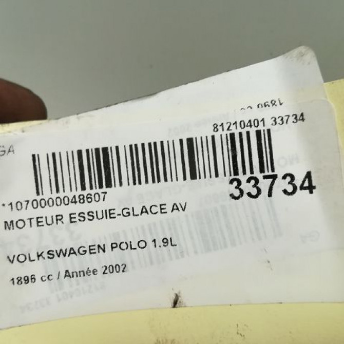 Moteur essuie-glace avant occasion VOLKSWAGEN POLO IV Phase 1 01-2002->05-2005 1.9 SDI 6Q1955119A 4