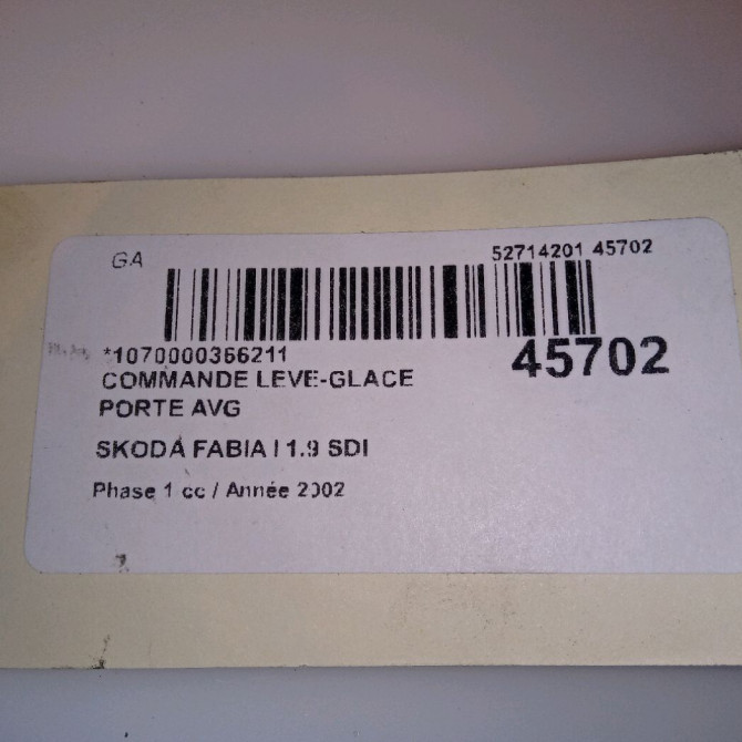 Commande lève-glace porte avant gauche occasion SKODA FABIA I FABIA I Phase 1 2000-04-01->2004-09-30 1.9 SDI 1J3959857A 4