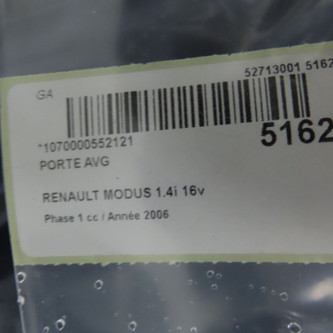 Porte avant gauche occasion RENAULT MODUS Phase 1 09-2004->12-2007 1.4i 16v 801019830R 6