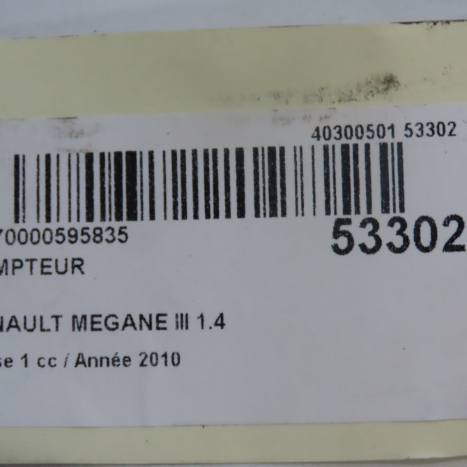 Compteur occasion RENAULT MEGANE III Phase 1 11-2008->01-2012 1.4 TCE 16v 130ch 248106944R 6