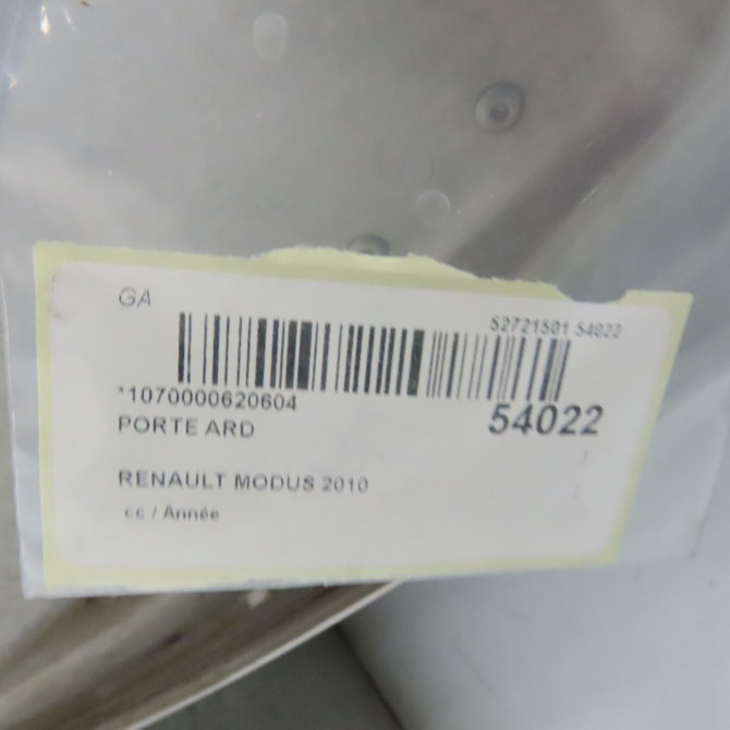 Porte arrière droite occasion RENAULT MODUS Phase 2 01-2008->12-2012 1.5 DCI 85ch 821003703R 6