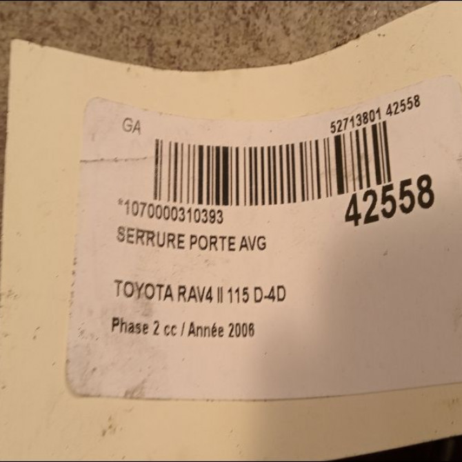 Serrure porte avg occasion TOYOTA RAV4 II Phase 2 10-2003->12-2005 115 D-4D 6932042360 4