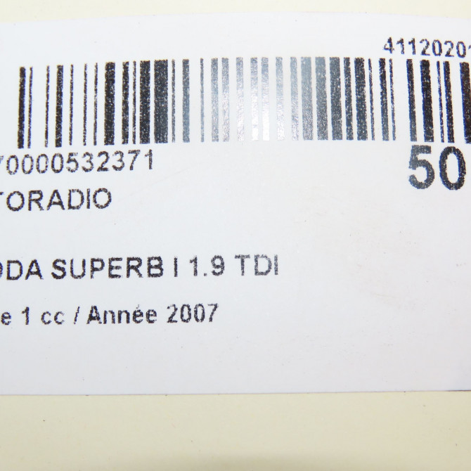 Autoradio occasion SKODA SUPERB I Phase 1 06-2002->06-2008 1.9 TDI 130ch AAO300013 6