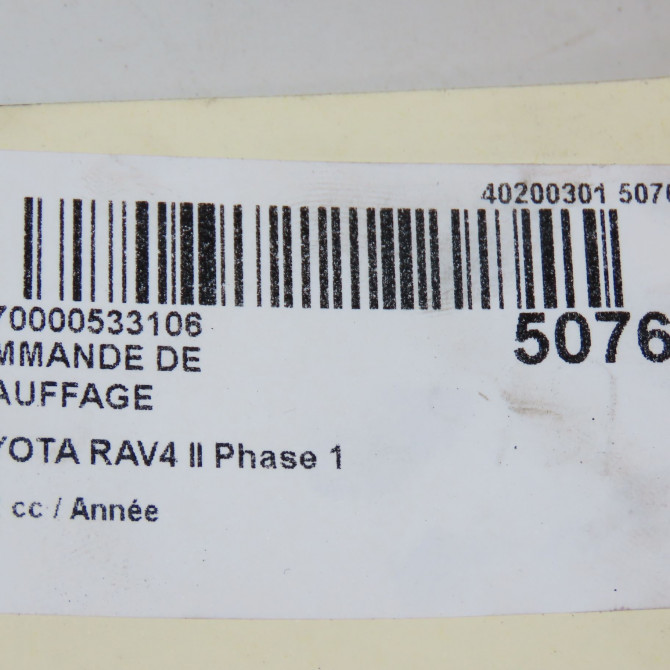 Commande de chauffage occasion TOYOTA RAV4 II Phase 1 07-2000->10-2003 5551942111 5