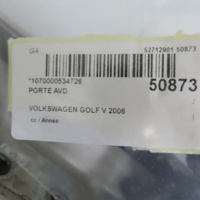 Porte avant droite occasion VOLKSWAGEN GOLF V 5M0831302P 5