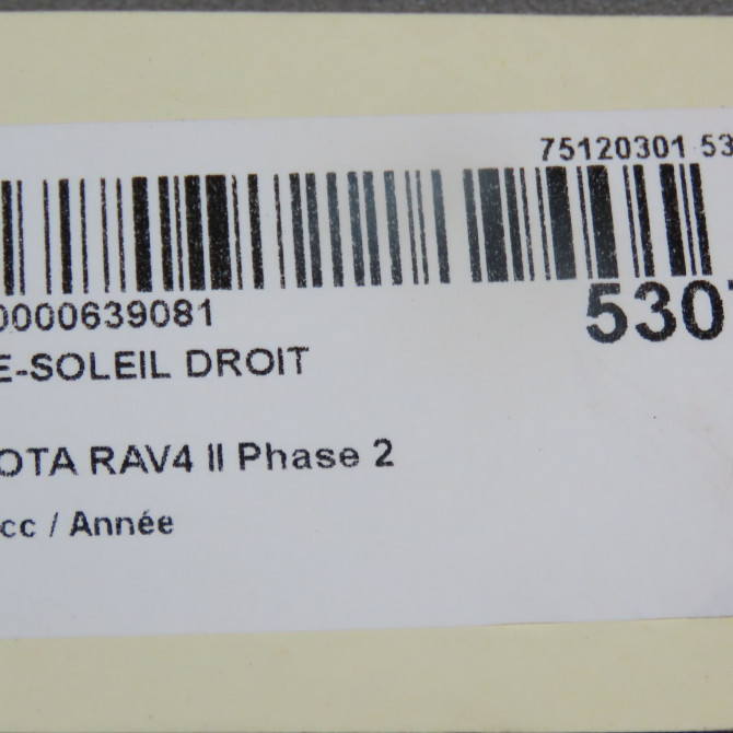 Pare-soleil droit occasion  7431042360B0 4