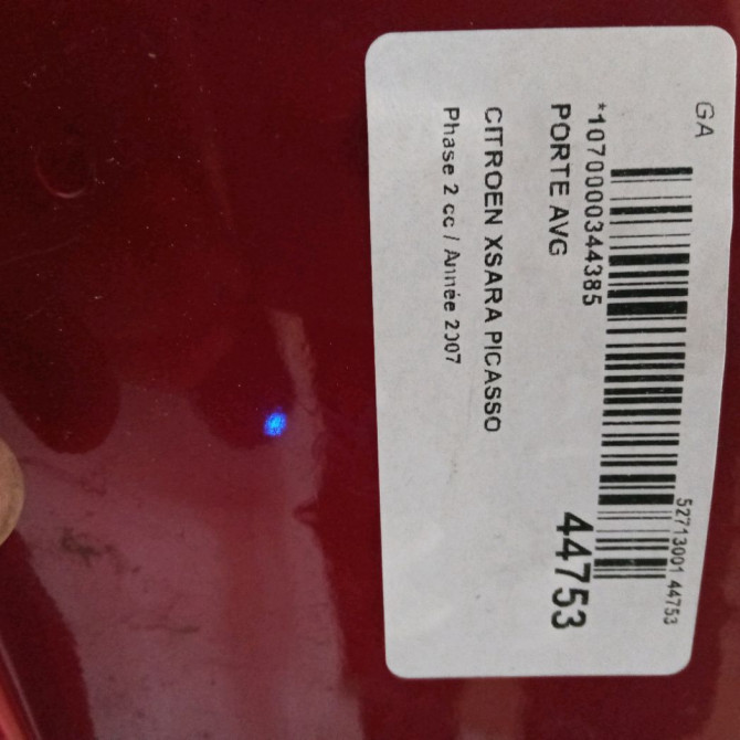 Porte avant gauche occasion CITROEN XSARA PICASSO Phase 2 02-2004->12-2010 1.6 HDI 92 ch 9002L6 3