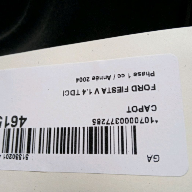 Capot occasion FORD FIESTA V Phase 1 09-2002->10-2005 1.4 TDCI 1346646 3