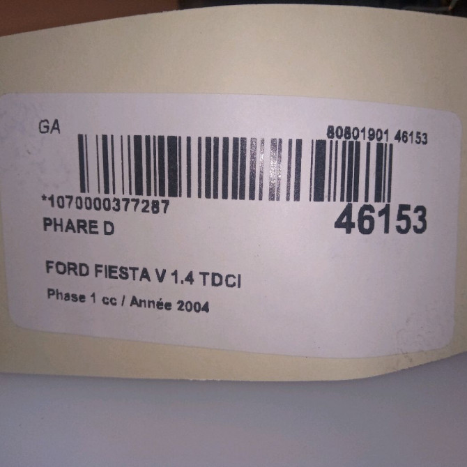 Phare droit occasion FORD FIESTA V Phase 1 09-2002->10-2005 1.4 TDCI 1320348 4