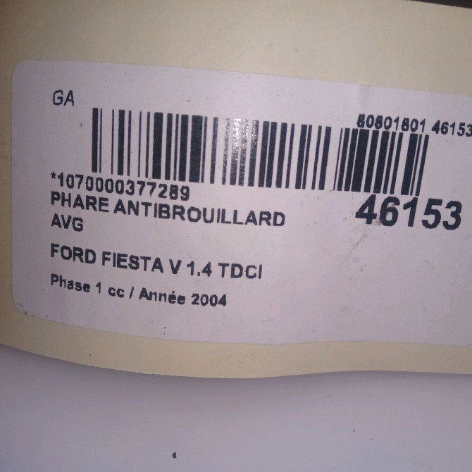 Phare antibrouillard avant gauche occasion FORD FIESTA V Phase 1 09-2002->10-2005 1.4 TDCI 1151755 4