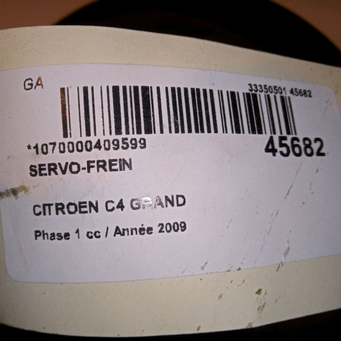 Servo-frein occasion CITROEN C4 GRAND PICASSO I Phase 1 10-2006->09-2013 1.6 HDI 110ch 1611244280 4